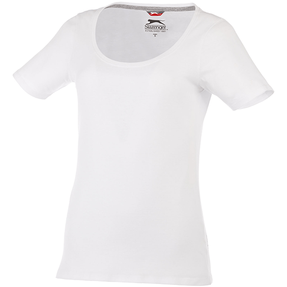 Camiseta de cuello redondo abierto para mujer 